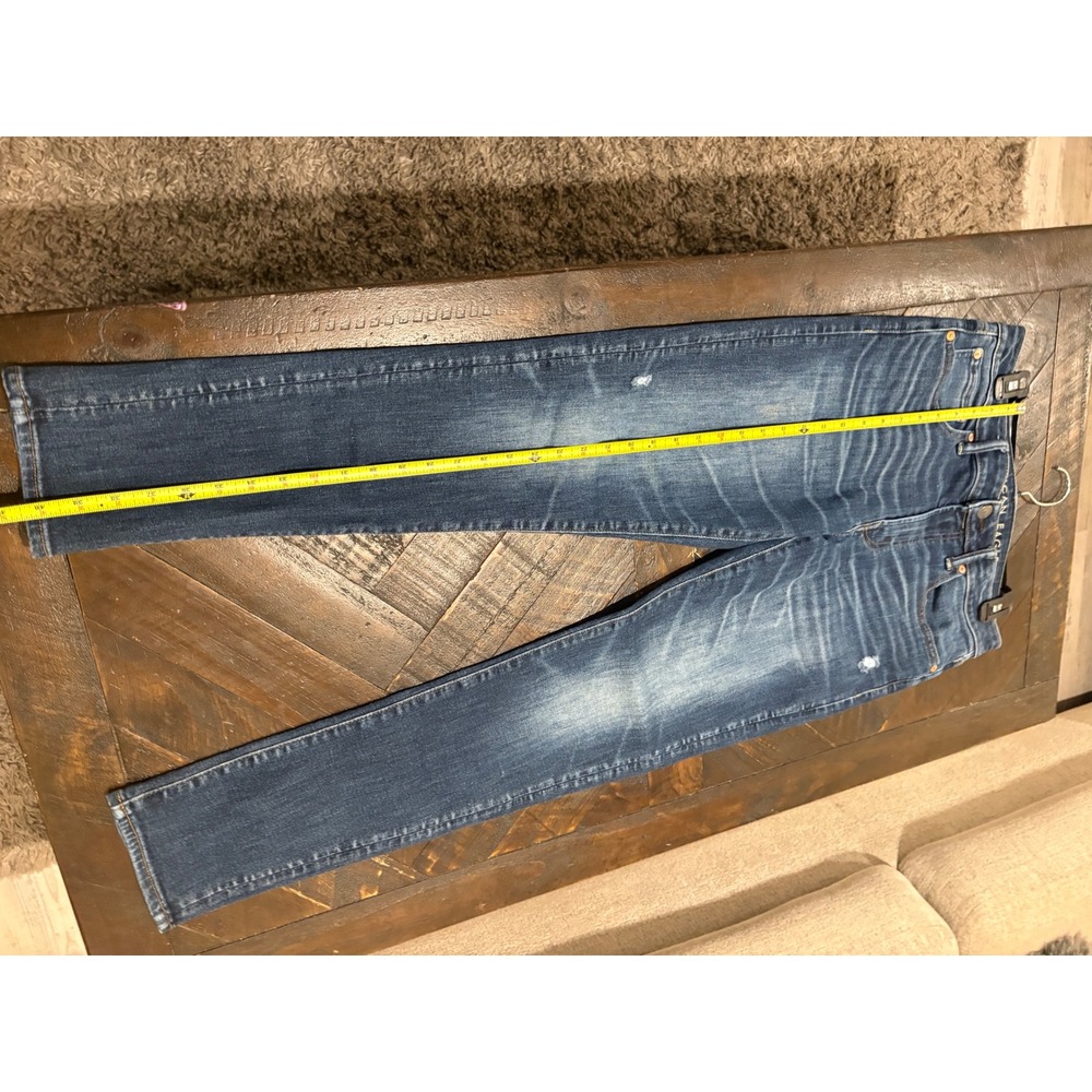 American Eagle Airflex+ Temp Tech Slim Jeans Dark Wash Distressed Mens 31x29 - Picture 5 of 10